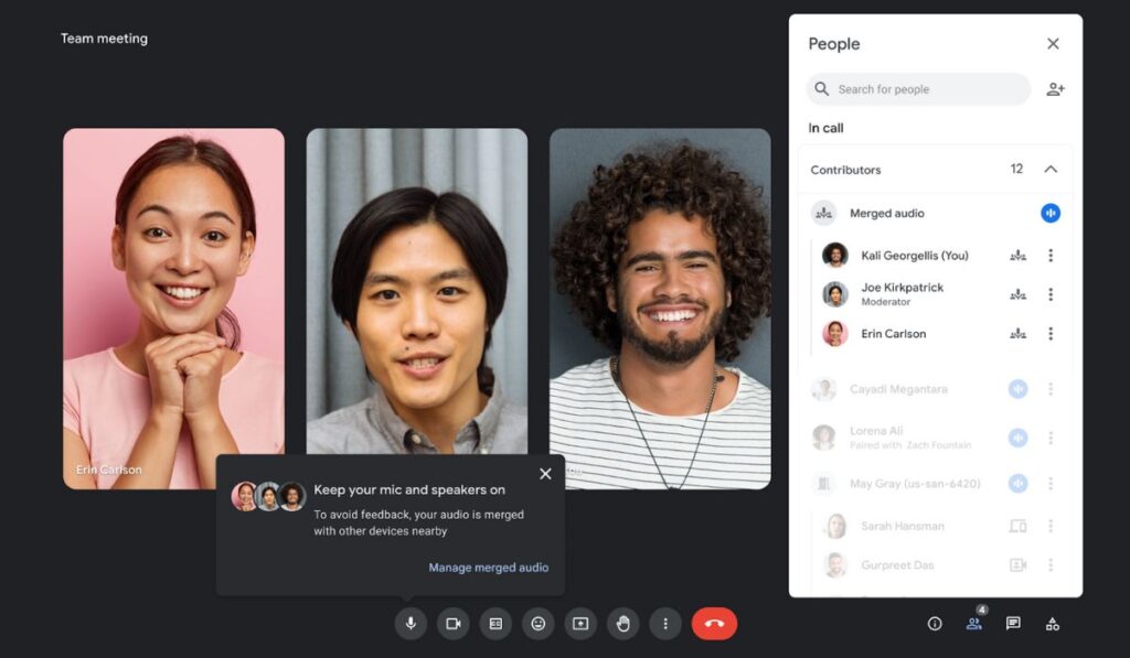 Google Meet Adaptive Audio